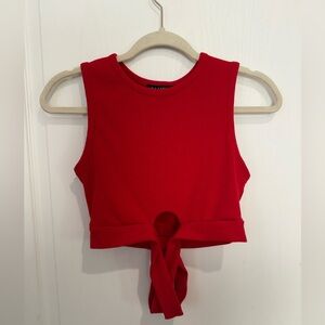 Chic Red Sleeveless Crop Top